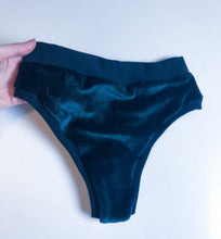 Load image into Gallery viewer, MTO Black Velour High Rise Thong
