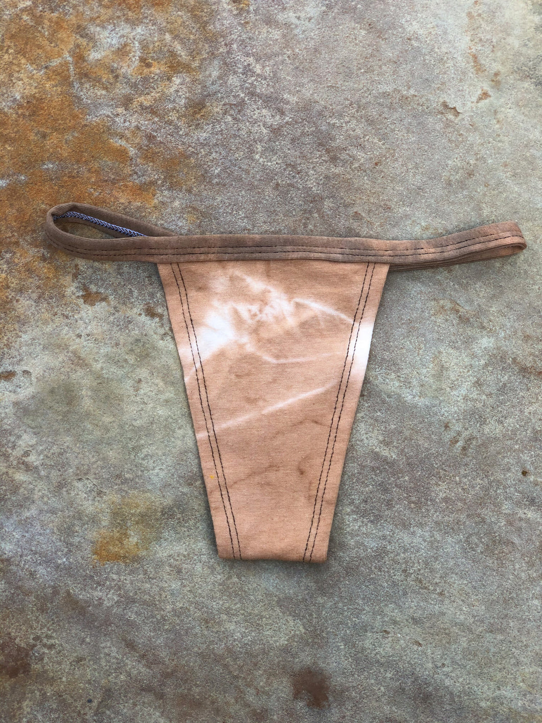 XS/SM Orangey Plant Dyed Hemp Linden Thong